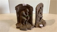 Cast iron the Thinker book ends measuring 5 1/2