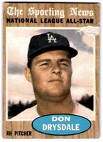 1962 Topps #398 Don Drysdale Sporting News All Sta