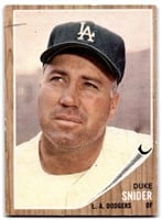 1962 Topps #500 Duke Snider Semi High Low End Cond