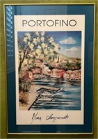 B - PORTOFINE FRAMED ART 32X22" (M47)