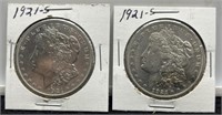 (2) 1921-S Morgan Silver Dollar VF