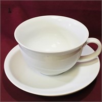 Large Ceramic Soup Mug & Saucer