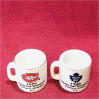 Pair Of Miniature NHL Stanley Cup Team Mugs