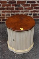 Painted Clover leaf style End Table w/ walnut top
