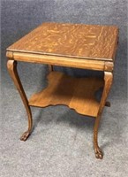 Oak Claw Foot Side Table