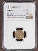 1915 1C CUBA CENTAVO MS63 NGC