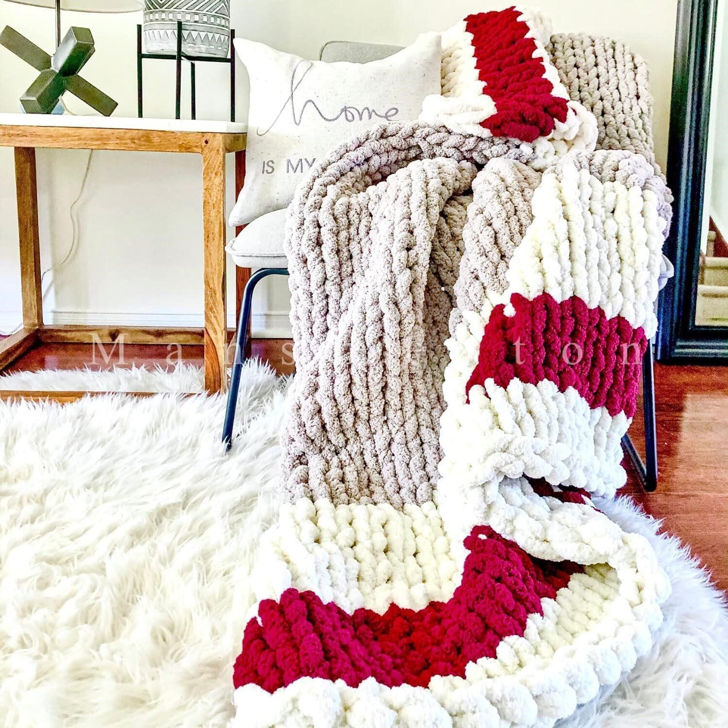 Chunky Knit Blanket Throw Large