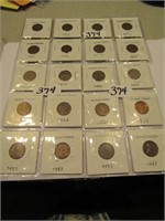 20- WHEAT PENNIES, 1915-1957