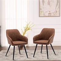 annjoe Faux Leather Accent Arm Chairs for Living R