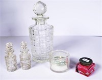 Five various crystal tableware pieces