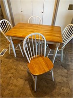 Table and four chairs