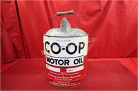 Vintage 5 Gallon Co-Op Motor Oil Can (Empty)