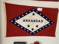 VINTAGE PRINTED ARKANSAS STATE FLAG - 33 X 57 “