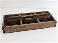 EARLY WOOD HANDLED TOTE - 24.5" LONG X 10" WIDE