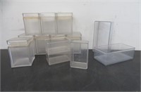 13 ASSORTED PLASTIC SMALL STORAGE CONTAINERS