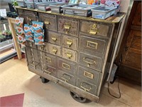 Antique Railway Rolling Ticket Cart