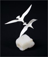 Marvin Wernick Quartz Base Flying Seagulls Figure