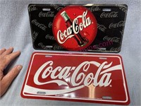 (2) Coca-Cola license plates