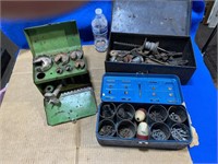 (3) Metal tool Box with Contents Drill Bits