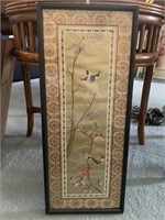 Framed oriental fabric