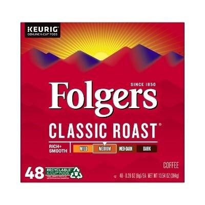 Folgers Medium Roast Coffee - K-Cup Pods  48ct