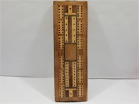 Antique Wood Cribbage Board Germany Original Pegs
