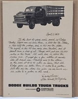 1963 Dodge Truck Advertisement  8" x 11"