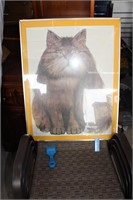 Fat Cat" by Larry Nielson Framed -Frame needs work