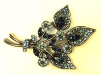 Vintage Rhinestone Brooch 2-1/2" x 1-3/4"