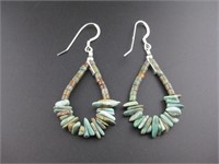 Sterling Silver Native American Turquoise Earrings