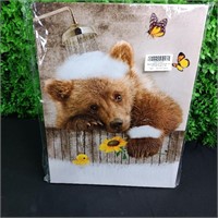 Bear Bathroom Wall Decor Sunflowers Bear Canvas Wa