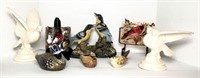 Bird Theme Figurines and Fused Glass