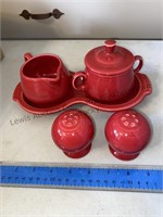 Red fiesta wear salt pepper creamer sugarLot