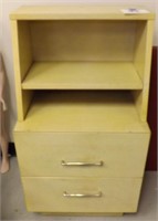 MCM Yellow Laminate Two Shelf and Two Drawer Bedsi