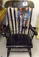 Vintage Nichols and Stone Black Rocking Chair with