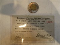 Québec ticket train C.P.R. Co. 1923