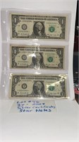 LOT #46) 3x 2009  SILVER CERTIFICATE STAR NOTES
