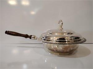 Silver Plated Serving Dish w/ Wood Handle