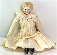 Antique Glazed Porcelain  Doll (Excelent Shape)