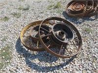 Pair of Vintage 33" Wagon Wheels