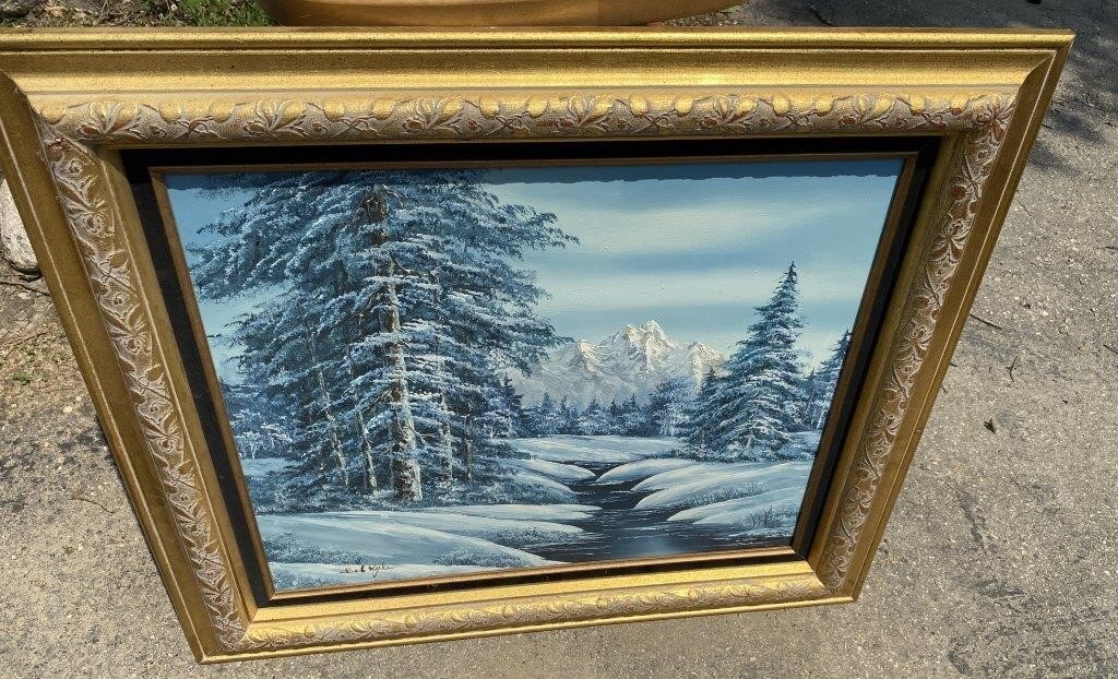 Vintage Winter Landscape Painting - Bob Kyle