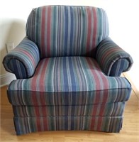 THOMASVILLE BLUE/GREEN STRIPED UPHOLSTERED CHAIR