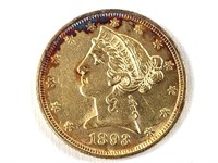 1893 $5 Gold Half Eagle
