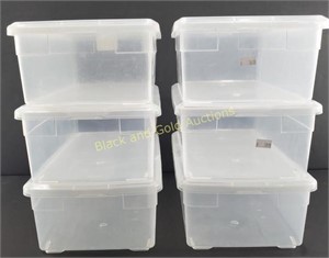 (6) Clear Plastic Storage Containers