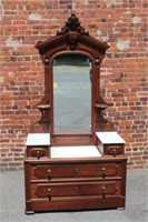 93" Tall Victorian Dresser w/ Jenny Lind Figure