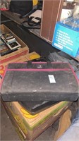 Carrying case with 8-tracks and 2 boxes of