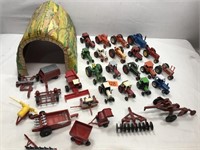 Lot of Various Vintage Toy Cars, Tractors & More
