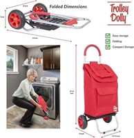 Trolley Dolly, Red Shopping Grocery Foldable Cart