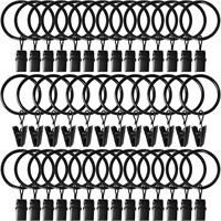 AMZSEVEN 40 Pack Curtain Rings with Clips,