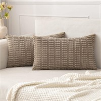 MIULEE 2pk Boho Striped Pillow Covers 12x20